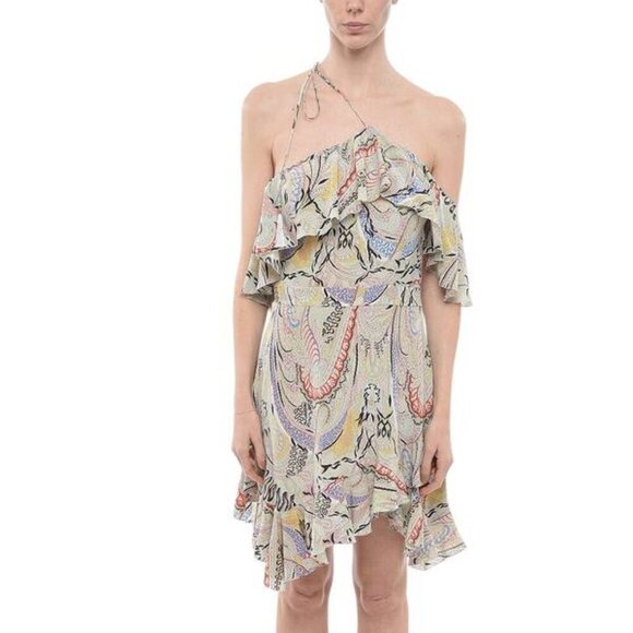 NEW ETRO Women's One Shoulder Silk Dress Multicolor Size 12 - Picture 1 of 16